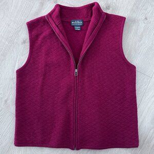 Women's Woolrich Quilted Wool Sweater Vest sz M - Red